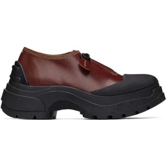 MM6 Maison Margiela Chunky Oxfords 35 US 5 Women's Burgundy New - Picture 12 of 14